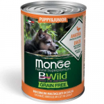 Monge BWild Puppy Duck With Pumpkin And Zucchini t&uuml;kid kastmes kutsikatele pardilihaga, k&otilde;rvitsa ja suvik&otilde;rvitsaga, 400 g