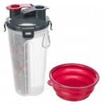 Trixie Food And Water Container reisipudel kahe sektsiooniga ja kaussidega, 2 x 0.35 l, &oslash;11 x 23 cm