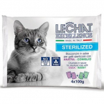 LeChat Excellence kotid STERILIZED part/j&auml;nes konservid steriliseeritud kassidele t&uuml;kkidena, 4x100 g