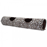 Magic Cat Tunnel Plush Rustling Leopard kokkupandav tunnel kassidele kr&otilde;biseva materjali ja kahe avaga, 120x24 cm