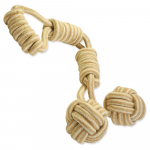 Dog Fantasy Jute Large Twin-Ball Tugger m&auml;nguasi koertele kahe palliga ja k&auml;epidemega, 60 cm