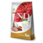 Farmina N&D Quinoa Skin & Coat teraviljavaba kuivtoit v&auml;ikeste t&otilde;ugu t&auml;iskasvanud koertele vutiliha, kinoa, kookosp&auml;hkli ja kurkumiga, 7 kg