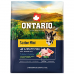 Ontario Senior Mini Fish & Brown Rice kuivtoit vanematele v&auml;ikeste t&otilde;ugude koertele kala ja pruuni riisiga, 2,25 kg