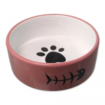 Magic Cat Purple Bowl With Foot Print keraamiline kauss kassile, lilla, k&auml;paj&auml;ljendiga, 350 ml