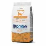 Monge Adult Light Kalkun kuivtoit t&auml;iskasvanud kassidele kaalukontrolliks, kalkunilihaga, 1,5 kg