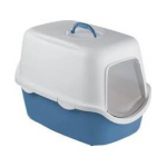 Stefanplast Cathy kassiliivakast kaanega, sinine/valge, 56x40x40 cm