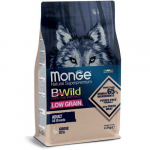 Monge BWILD Low Grain Adult Goose teralisest kuivtoit t&auml;iskasvanud koertele hanemaksaga, 12 kg