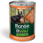 Monge BWild Chunkies In Gravy Mini Adult Duck With Pumpkin And Zucchini t&auml;isv&auml;&auml;rtuslik teraviljavaba m&auml;rgtoit v&auml;ikestele t&auml;iskasvanud koertele pardilihaga, k&otilde;rvitsa ja suvik&otilde;rvitsaga, 400 g