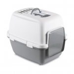 StefanPlast Cathy Comfort kassiliivakast kaanega, valge/hall, 58x45x48 cm