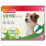 Beaphar Vetopure Spot On S-M Dog looduslikud tilgad kirpude ja puukide vastu koertele 10&ndash;20 kg, 3 tk.