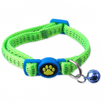 Magic Cat Collar Nylon XS kaelarihm kassidele turvpandlaga ja kellukesega, laimiroheline, 1 x 19-31 cm