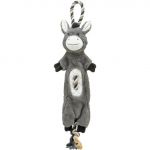 Trixie Plush Toy Donkey pl&uuml;&uuml;sist lelud koertele trossi ja heliga, taaskasutatud, 66 cm