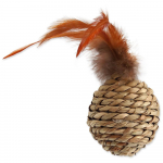 Magic Cat Toy Ball Sea Grass With Feathers m&auml;nguasi kassidele, 9 cm
