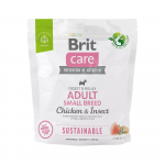 Brit Care Sustainable Adult Small Breed kuivtoit t&auml;iskasvanud v&auml;ikest t&otilde;ugu koertele kanaliha ja putukatega, 1 kg