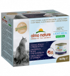 Almo Nature HFC Natural Light Meal konservid kassidele tuunikala, kanaliha ja singiga, 4x50 g