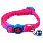 Magic Cat Collar Nylon XS kaelarihm kassidele turvapandla ja kellukesega, reguleeritav, roosa, 1x19-31 cm