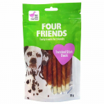 Four Friends Dog Treats Twisted Stick Duck pardiliha pulgad, maius koertele, 12,5 cm, 70 g