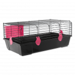 Plaček Cage Matej Black, Accessories Red puur k&auml;&auml;bus-hamstritele ja hiirtele, 80x46x35 cm