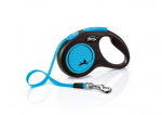 Flexi New Neon Tape S automaatne rihm koertele, sinine, 5 m, kuni 15 kg