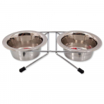 Magic Cat Bowl Stand Stainless Steel alus roostevabast terasest kaussidega kassile, 11 cm, 2 x 0,20 l