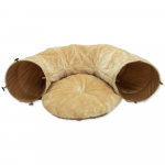 Magic Cat Tunnel Plush U-Shape With Cushion beež tunnel kassidele pehme magamiskohaga, 95x26 cm