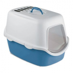 Stefanplast Kasside tualett CatHY kaanega ja filtriga (helesinine/valge) cm 56x40x40h