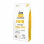 Brit Care Mini Hair & Skin Salmon teraviljavaba kuivtoit v&auml;ikest t&otilde;ugu t&auml;iskasvanud koertele l&otilde;hega, 7 kg