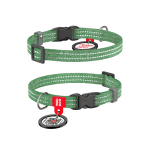 WAUDOG QR ID helkuriga sukkp&uuml;ksid koertele taaskasutatud puuvillast, XS, 20-30 cm x 10 mm, roheline