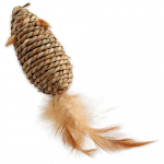 Magic Cat Toy Mouse Sea Grass With Feathers kassim&auml;nguasi, 18 cm