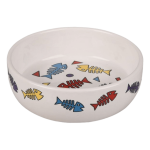 Flamingo Fisk keraamiline kauss kassidele, &uuml;mmargune, M suurus, libisemiskindel, valge, 375 ml