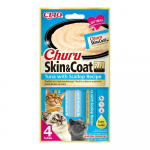 Inaba Churu Skin & Coat tuunikala kammkarbiga kreemjas p&uuml;ree kassidele nahale ja karvkattele tuunikala ja kammkarbiga, 4x14 g