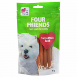 Four Friends Dog Treats Twisted Stick Lamb n&auml;rimismaius koertele lamba- ja veisenahaga, 12,5 cm, 70 g