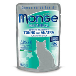 Monge Natural pouches Tuna in Jelly with Duck konservid kassidele, 80 g