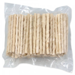 Rasco veisenahast keerutatud maiused koertele, valged, 12,5 cm, 100 tk.