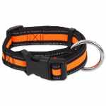 Dog Fantasy Neoprene rihm koertele, suurus S, reguleeritav, helkurdetailidega, oranž, 2x27-37 cm