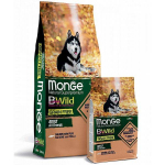 Monge BWILD GF Adult Salmon With Peas teraviljavaba kuivtoit t&auml;iskasvanud koertele l&otilde;he ja hernestega, 12 kg