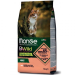 Monge BWild Cat Grain Free Adult Salmon With Peas teravaba kuivtoit t&auml;iskasvanud kassidele l&otilde;he ja hernsetega, 1,5 kg