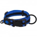 Active Dog Collar Fluffy S neoon nailonist krae v&auml;ikestele koertele helkurdetailidega, sinine, 2x27-41 cm