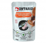 Ontario Pouch Chicken And Codfish In Broth t&auml;isv&auml;&auml;rtuslik m&auml;rgtoit kassidele ja kassipoegadele kanaliha ja tursa kastmes, 80 g