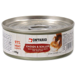 Ontario Adult Chicken Pieces And Scallop konserv t&auml;iskasvanud kassidele, 95 g