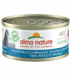 Almo Nature HFC Natural Tuunikala, Kana ja Juust m&auml;rgtoit t&auml;iskasvanud kassidele, 70 g