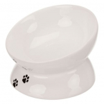 Trixie Double Bowl Ceramic topeltkauss kassidele keraamiline, 2x0.2 l/&oslash;11 cm, valge
