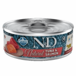 Farmina N&D Natural Tuna Salmon konserv t&auml;iskasvanud kassidele, 140 g