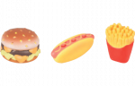Flamingo Fast Food Latex Squeaker erinevad lateksm&auml;nguasjad koertele piiksuva heliga