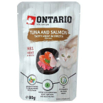 Ontario Pouch Tuna And Salmon In Broth t&auml;isv&auml;&auml;rtuslik m&auml;rgtoit kassidele ja kassipoegadele tuunikala ja l&otilde;hega kastmes, 80 g