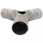 Magic Cat Tunnel Plush Y Shape Krabisev pl&uuml;&uuml;sist tunnel kassidele, kokkupandav, hall, 80x80x25 cm