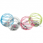 Trixie Plush Mice In A Wire Ball m&auml;nguasi kassidele koos pl&uuml;&uuml;srotiga ja kellukesega, 6 cm, 1 tk.