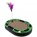 Magic Cat Scraper With Ball Track And Spring With Feathers kassiliiv pallirajaga ja sulgedega, 40x30x4,2 cm