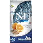 Farmina N&D Ocean Herring Orange Mini teralisest ilma teraviljata kuivtoit v&auml;ikestele t&otilde;ugudele heeringa ja apelsiniga, 7 kg