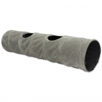 Magic Cat Tunnel XL Plush Gray kokkuvolditav tunnel kassidele kr&otilde;biseva materjali ja avadega, 150x35 cm